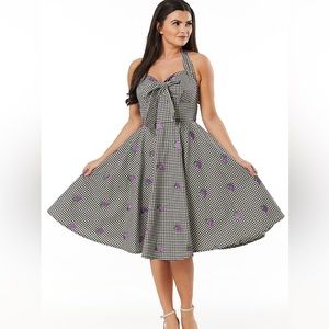 Timeless London Danica Gingham Swing Halter Neck Swing Dress